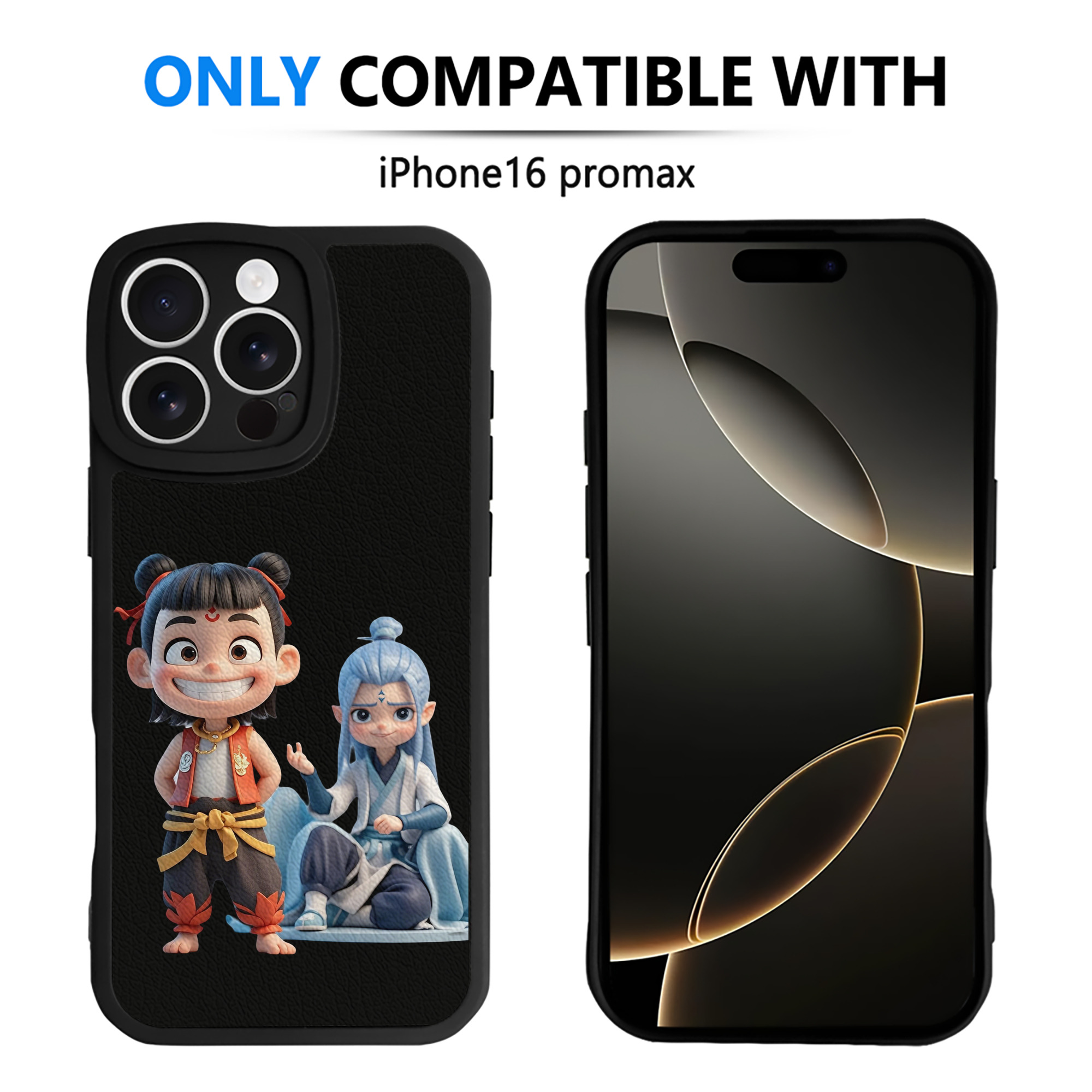 （画像用） Ne Zha 2 ナタ 魔童の大暴れ 【iPhone 16シリーズ対応】シリコンスマホケース（レザー調） 材質：シリコン